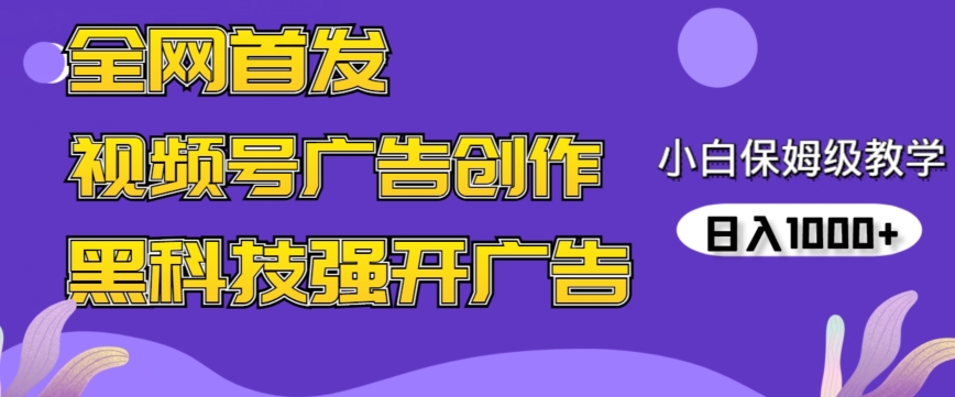 全网首发蝴蝶号广告创作，用AI做视频，黑科技强开广告，小白跟着做，日入1000+【揭秘】-氢气球网创资源库