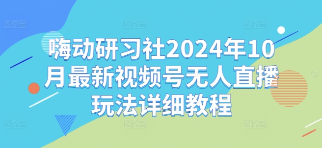 嗨动研习社2024年10月最新视频号无人直播玩法详细教程-氢气球网创资源库