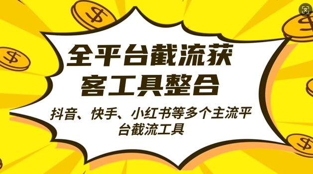 全平台截流获客工县整合全自动引流，日引2000+精准客户【揭秘】-氢气球网创资源库