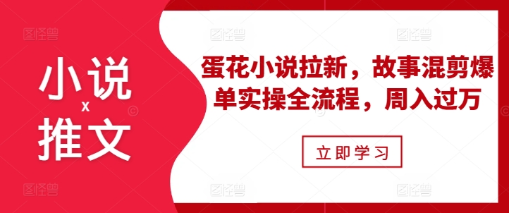 小说推文之蛋花小说拉新，故事混剪爆单实操全流程，周入过万-氢气球网创资源库