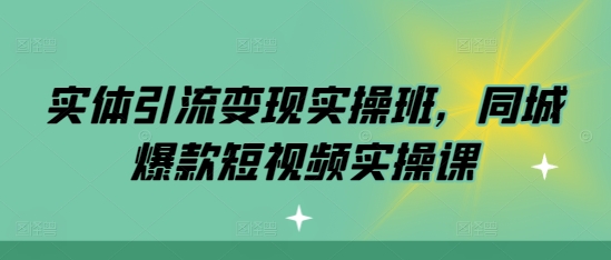 实体引流变现实操班，同城爆款短视频实操课-氢气球网创资源库