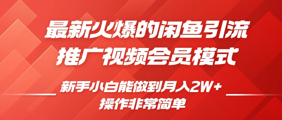 闲鱼引流推广影视会员，0成本就可以操作，新手小白月入过W+【揭秘】-氢气球网创资源库