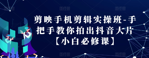剪映手机剪辑实操班-手把手教你拍出抖音大片【小白必修课】-氢气球网创资源库
