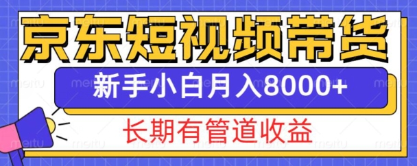 京东短视频带货新玩法，长期管道收益，新手也能月入8000+-氢气球网创资源库