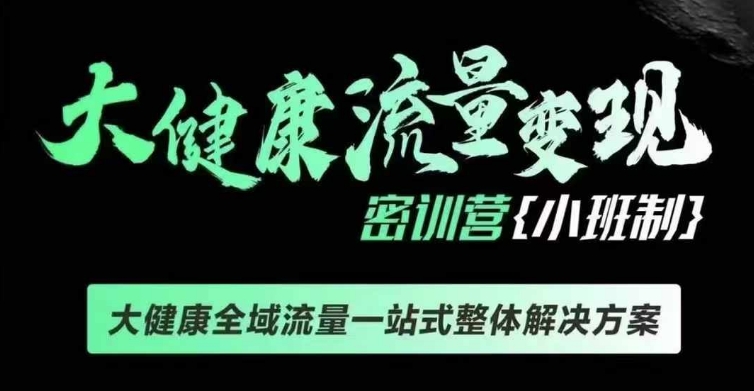 千万级大健康变现课线下课，大健康全域流量一站式整体解决方案-氢气球网创资源库