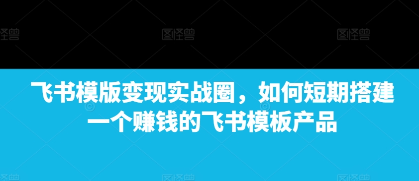 飞书模版变现实战圈，如何短期搭建一个赚钱的飞书模板产品-氢气球网创资源库