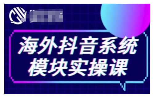 海外抖音Tiktok系统模块实操课，TK短视频带货，TK直播带货，TK小店端实操等-氢气球网创资源库