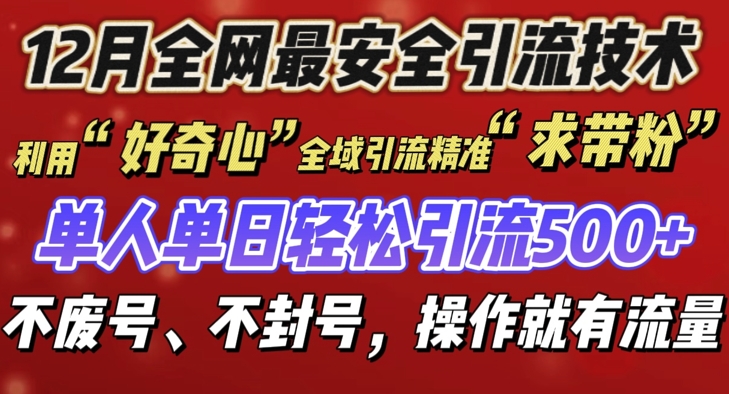 12 月份全网最安全引流创业粉技术来袭，不封号不废号，有操作就有流量【揭秘】-氢气球网创资源库