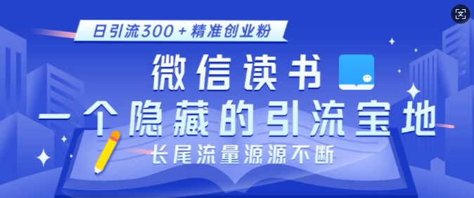 微信读书，一个隐藏的引流宝地，不为人知的小众打法，日引流300+精准创业粉，长尾流量源源不断-氢气球网创资源库