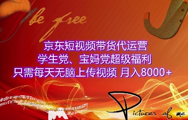 京东短视频带货代运营，学生党、宝妈党超级福利，只需每天无脑上传视频，月入8000+【仅揭秘】-氢气球网创资源库