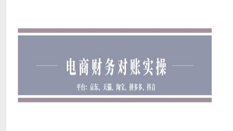 电商财务对账实操-京东天猫淘宝拼多多抖音电商财务对账-氢气球网创资源库