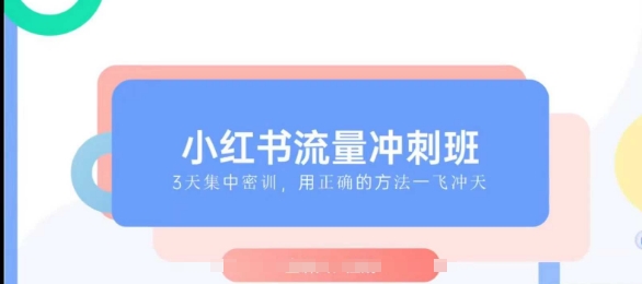 小红书流量冲刺班2025，最懂小红书的女人，快速教你2025年入局小红书-氢气球网创资源库
