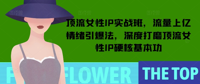 顶流女性IP实战班，流量上亿情绪引爆法，深度打磨顶流女性IP硬核基本功-氢气球网创资源库