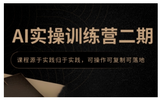 AI实操训练营二期，课程源于实践归于实践，可操作可复制可落地-氢气球网创资源库