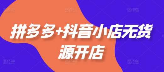 拼多多+抖音小店无货源开店，包括：选品、运营、基础、付费推广、爆款案例等(更新25年1月)-氢气球网创资源库