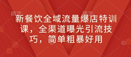 新餐饮全域流量爆店特训课，全渠道曝光引流技巧，简单粗暴好用-氢气球网创资源库