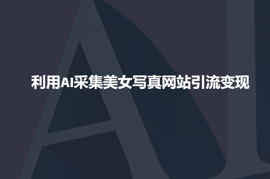 利用AI采集美女写真网站引流变现，引流嘎嘎的-氢气球网创资源库