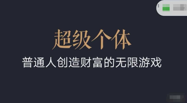 超级个体2024-2025翻盘指南，普通人创造财富的无限游戏-氢气球网创资源库