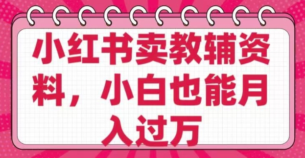 小红书卖教辅资料，0 成本，纯利润，售后成本极低，小白也能月入过W-氢气球网创资源库