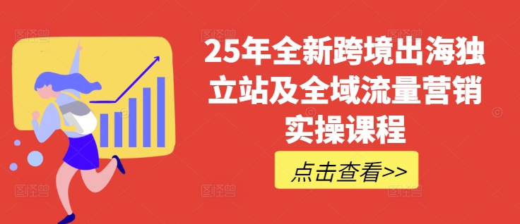 25年全新跨境出海独立站及全域流量营销实操课程，跨境电商独立站TIKTOK全域营销普货特货玩法大全-氢气球网创资源库