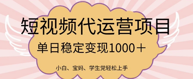 2025最新风口项目，短视频代运营日入多张【揭秘】-氢气球网创资源库