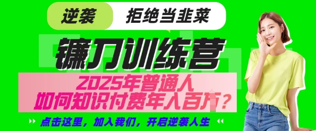 【网创项目终点站-镰刀训练营超级IP合伙人】25年普通人如何通过知识付费实现逆袭【揭秘】-氢气球网创资源库
