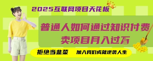 2025互联网项目天花板，普通人如何通过知识付费卖项目月入过W，拒绝当韭菜【揭秘】-氢气球网创资源库