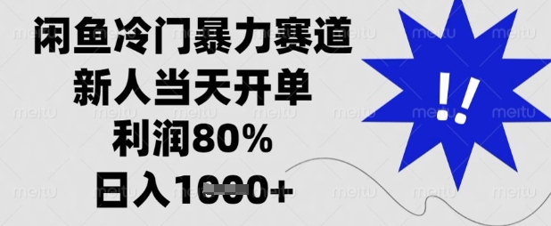 闲鱼冷门暴力赛道，新人当天开单，利润80%，日入数张【揭秘】-氢气球网创资源库