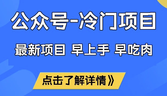 公众号冷门赛道，早上手早吃肉，单月轻松稳定变现1W【揭秘】-氢气球网创资源库