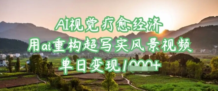 AI视觉疗愈经济：用ai重构超写实风景视频，单日变现多张-氢气球网创资源库