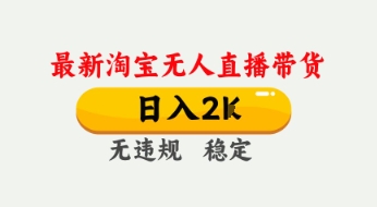 4月最新淘宝无人直播带货，日入数张，不违规不封号，独家技术，操作简单【揭秘】-氢气球网创资源库