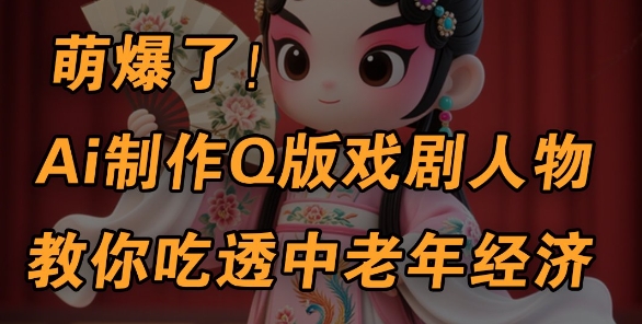 用Ai制作Q版戏剧人物，手把手教你吃透中老年经济，5分钟一个成品，多渠道变现-氢气球网创资源库