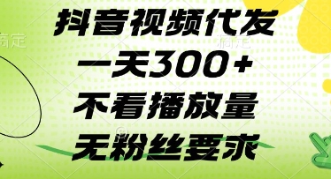 抖音视频代发一天3张+，不看播放量，无粉丝要求【揭秘】-氢气球网创资源库