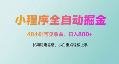 微信小程序全自动掘金，48小时可见收益，日入多张，长期稳定靠谱，小白宝妈轻松上手【揭秘】-氢气球网创资源库