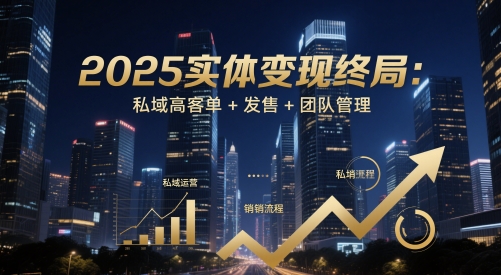 2025实体变现终局：私域高客单+发售+团队管理-氢气球网创资源库
