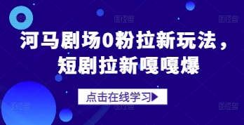 河马剧场0粉拉新玩法，短剧拉新嘎嘎爆-氢气球网创资源库