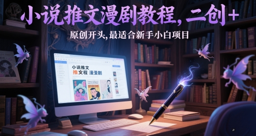 小说推文漫剧教程，二创+原创开头，最适合新手小白项目-氢气球网创资源库