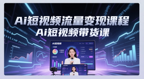 Ai短视频流量变现课程，Ai短视频带货课-氢气球网创资源库