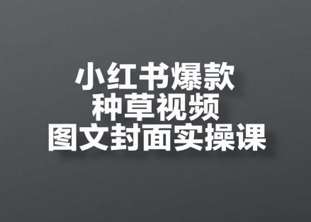 小红书爆款种草视频图文封面实操课，​开店、选品、引流、变现全流程-氢气球网创资源库