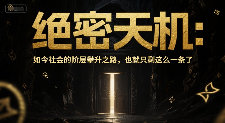 付费文章：绝密天机：如今社会的阶层攀升之路，也就只剩这么一条了-氢气球网创资源库
