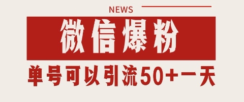 微信爆粉，私域暴力引流打法日引千粉 单号日进50+【揭秘】-氢气球网创资源库
