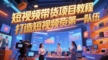 短视频带货项目教程，打造短视频带货第一队伍-氢气球网创资源库