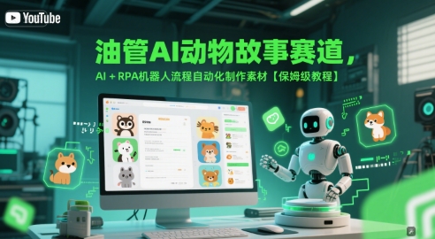 油管AI动物故事赛道，AI+RPA机器人流程自动化制作素材【保姆级教程】-氢气球网创资源库