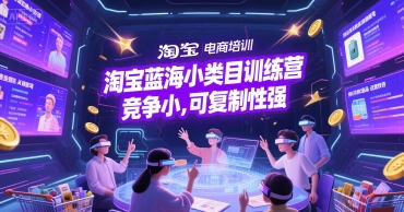 淘宝蓝海小类目训练营， 竞争小，可复制性强-氢气球网创资源库