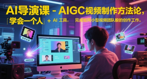 AI导演课-AIGC视频制作方法论，学会一个人+AI工具，完成如同小型视频团队般的创作工作，实现导演梦-氢气球网创资源库