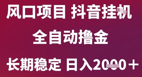 风口项目，六月最新玩法抖音无人挂G，全自动撸金，长期稳定 日入2k+【揭秘】-氢气球网创资源库