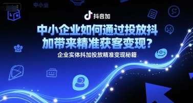 中小企业如何通过投放抖加带来精准获客变现？企业实体抖加投放精准变现秘籍-氢气球网创资源库