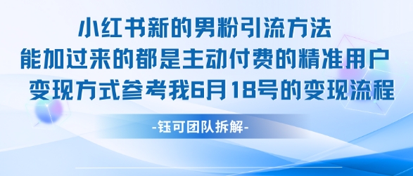 小红书全新男粉引流实操方法，日引流100多精准男粉-氢气球网创资源库